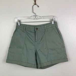 Caslon | Green Chino Khaki Cotton Shorts 2